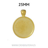 Camafeo 25mm DORADO redondo hondo  CAMBAS-C097