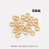 Anillas doradas 4mm de diámetro C0,8-4mm (100 unidades)