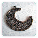 COLGANTE STAR/ 003 - Colgante grande Luna Labrada bronce viejo COLOOO-R19212b