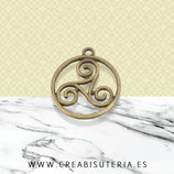 Colgante CELTA TRISQUEL plano redondo bronce viejo  P75AB  - unidad