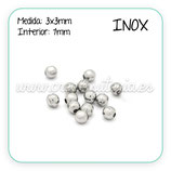 INOX - Accesorios - Bola inox hueca mini 3 mm Agujero 1mm R315 (20 unidades)