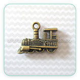 Charm TRANSPORTES -  tren vintage bronce viejo  CHAOOO-R13039b (2 unidades)