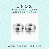 INOX - Accesorios - Bola disco- donuts mini 5x2,5mm INOX49 (20 unidades)