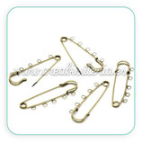 Broche - imperdible 5 aros bronce viejo grande BROOOO-C13473
