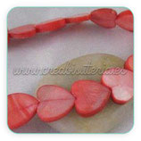 Concha abalorio en forma de corazón rojo  CONCH-Corazones (10 unidades)