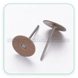 Pendiente base botón basic bronce viejo   P2897 (20 pares)