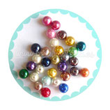 50 unidades Perlas sintéticas colores variados diámetro 8x8mm