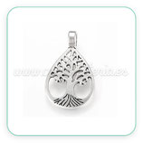 Colgante Árbol de la vida en forma de gota plata vieja COLOOO-P064- 10 unidades