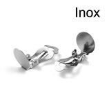 INOX - Pendiente base clip SIN AGUJERO para pegar aplique PS04b (5 pares)