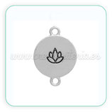 Conector Espiritual 1 - 007- Chapita con dibujo Flor de Loto C0083110 (4 unidades)