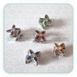 Entrepieza tipo Pandora con estrass de color flor 4p ENTR-P06004