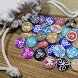 Lote  cabus celtas 12mm  - 38  cabuchones de cristal motivos celtas variados