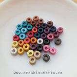 Abalorio cerámica - Donuts 6x4mm - 42 unidades - MIX COLOR