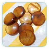Concha en forma redonda 14x14 mm color marrón claro- café  CONCH-C40323B