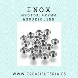 INOX - Accesorios - Bola bicono  4x2mm INOX5204 (20 unidades)