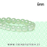 Abalorio cristal verde claro aperlado 6mm (1 tira de 140unidades aprox.) ABAL-Cristal C55128