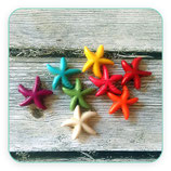 Abalorio Howlita estrella de mar - colores surtidos 14x5mm (35 unidades)
