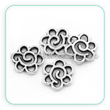 CONECTOR/A/013 Flor-espiral plateada-C24047 (10 unidades)