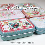 Cajita de lata  plana estilo vintage  CAJ-Modelo Aleatorio
