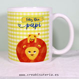 Taza - Feliz día papi - Modelo leones