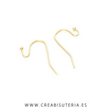 INOX - Ganchos PENDIENTES torcido y bolita DORADO   (10 pares)