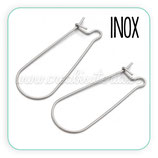 INOX - Ganchos PENDIENTES CERRADOS RECTOS 33mm PN075 (10 pares)