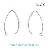 INOX - Pendiente gancho bastón largo 26mm Acero Inoxidable  p21603 (10 pares)