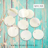 Concha en forma de círculo colo nacar charm 15-16mm (20 unidades) CONCH15