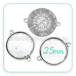 Camafeo conector liso  25mm Hipoalergénico  CAMBAS-C22105