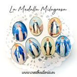 Cabuchón Cristal Religión - Virgen de la Medalla Milagrosa Lote 7 modelos
