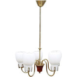 Opaline Glass Chandelier from the 1960s