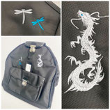 【完全新品・数量限定！】ナイロンリュックボストン少年用（黒）龍＆トンボ刺繍入