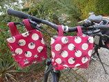 Lenkertasche für Fahrräder Pink  mit Hund (französische Bulldogge)