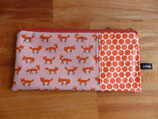 Mäppchen mit Füchsen auf Rosa und orangen Kreisen