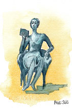 Statue "Lesende Frau"