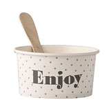 Paper Ice Cream Cup w/Spoon, White, Paper