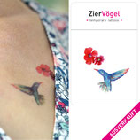 • AUSVERKAUFT • Kolibri und Blüte Tattoos, Temporary Tattoo