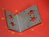 Gerätehalter aus Edelstahl 2 mm , 90°