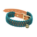 Biothane Paracord Halsband "COGNAC & PETROL"