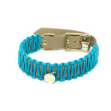 Biothane Paracord Halsband "BEIGE & TÜRKIS"