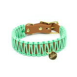 Biothane Paracord Halsband "COGNAC & MINT"