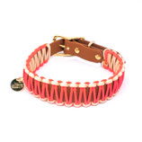 Biothane Paracord Halsband "COGNAC & LACHS/CREME"