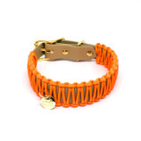 Biothane Paracord Halsband "COGNAC & ORANGE"