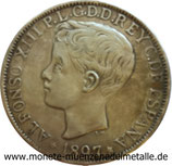 1 Peso Alfonso XIII ISLAS  Philippinen  1897