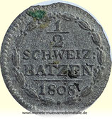 1/2 Schweiz Batzen Schweiz 1808