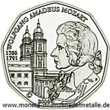 5 Euro Wolfgang Amadeus Mozart  Österreich 2006
