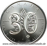 5 Dollar 30 Jahre Maple Leaf    Kanada  2018