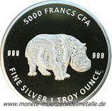 5000 Francs  Nilpferd Tschad  2020
