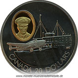 20 Dollar Lockheed 14  Kanada 1993 Silbermünze mit Gold-Kamee