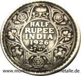 1/2 Rupee Georg V Indien 1926